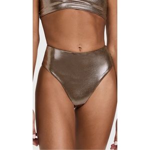 Good American Good Waist Metallic Bikini Bottoms Nwot